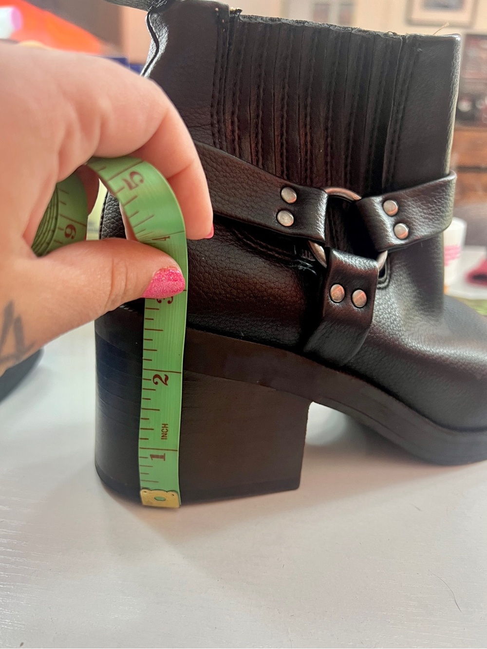 b.o.c. Black Leather Ankle Booties with Harness Ring - Picture 7 of 7